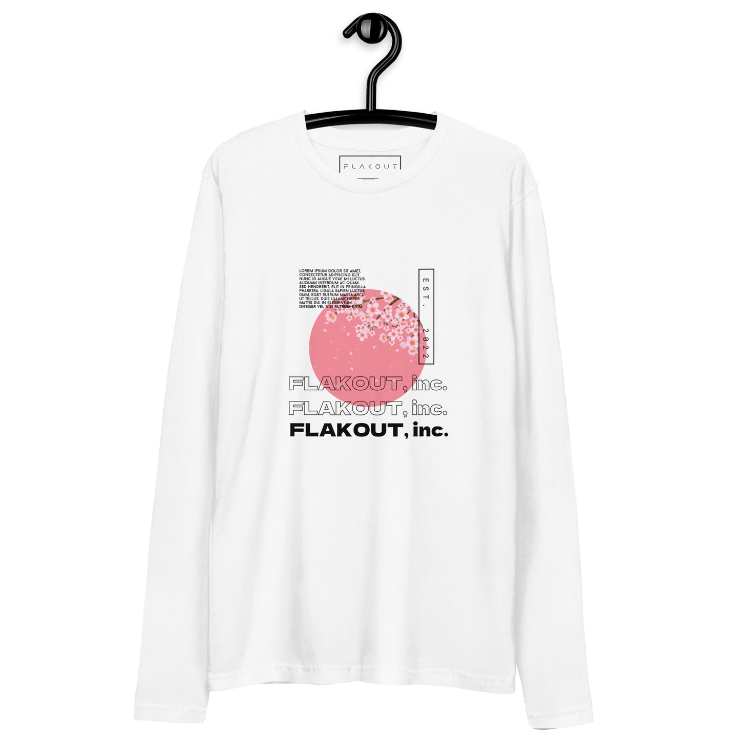 Zen Blossom Long Sleeve Fitted Crew Neck Tee - FLAKOUT