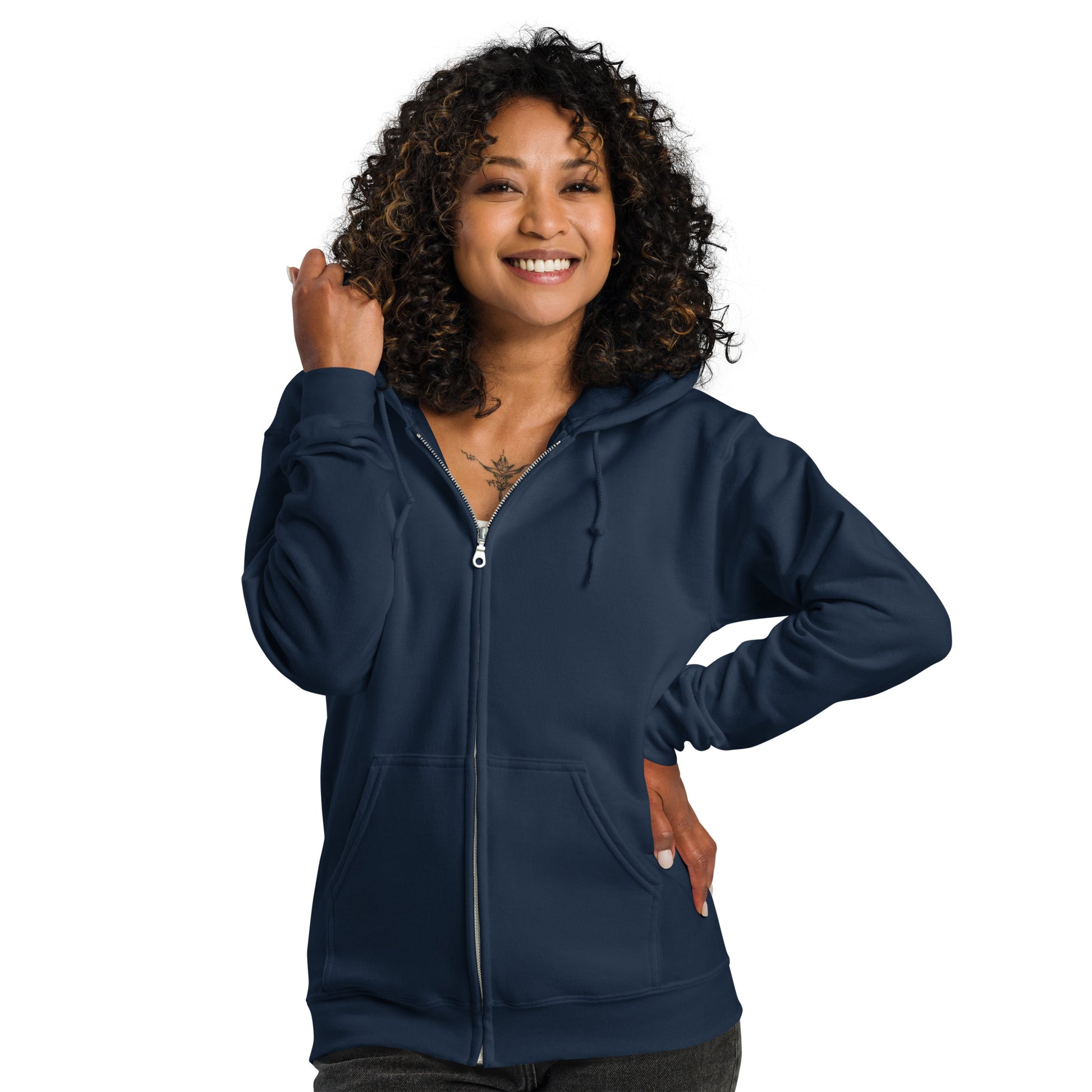 Lunar Eclipsis Heavy Harmony Fusion Zip Hoodie - Navy - FLAKOUT