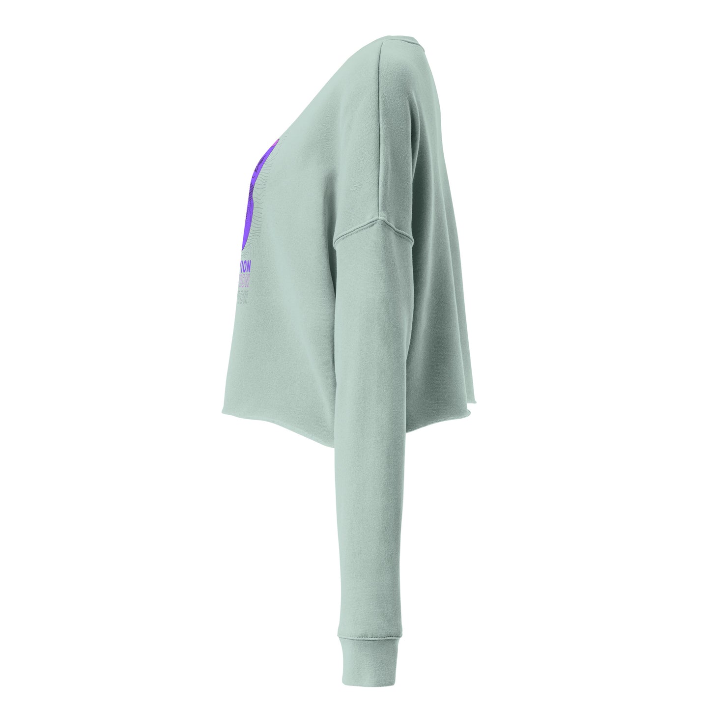 Violet Veil Of Oblivion Women's Crop Sweatshirt - Dusty Blue - FLAKOUT