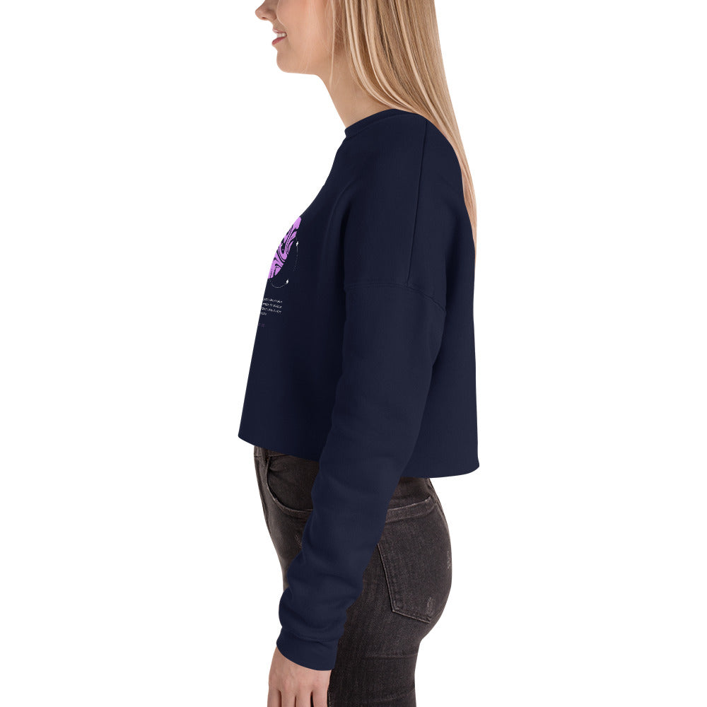 Nebuluxe Brilliance Women's Crop Sweatshirt - Navy - FLAKOUT