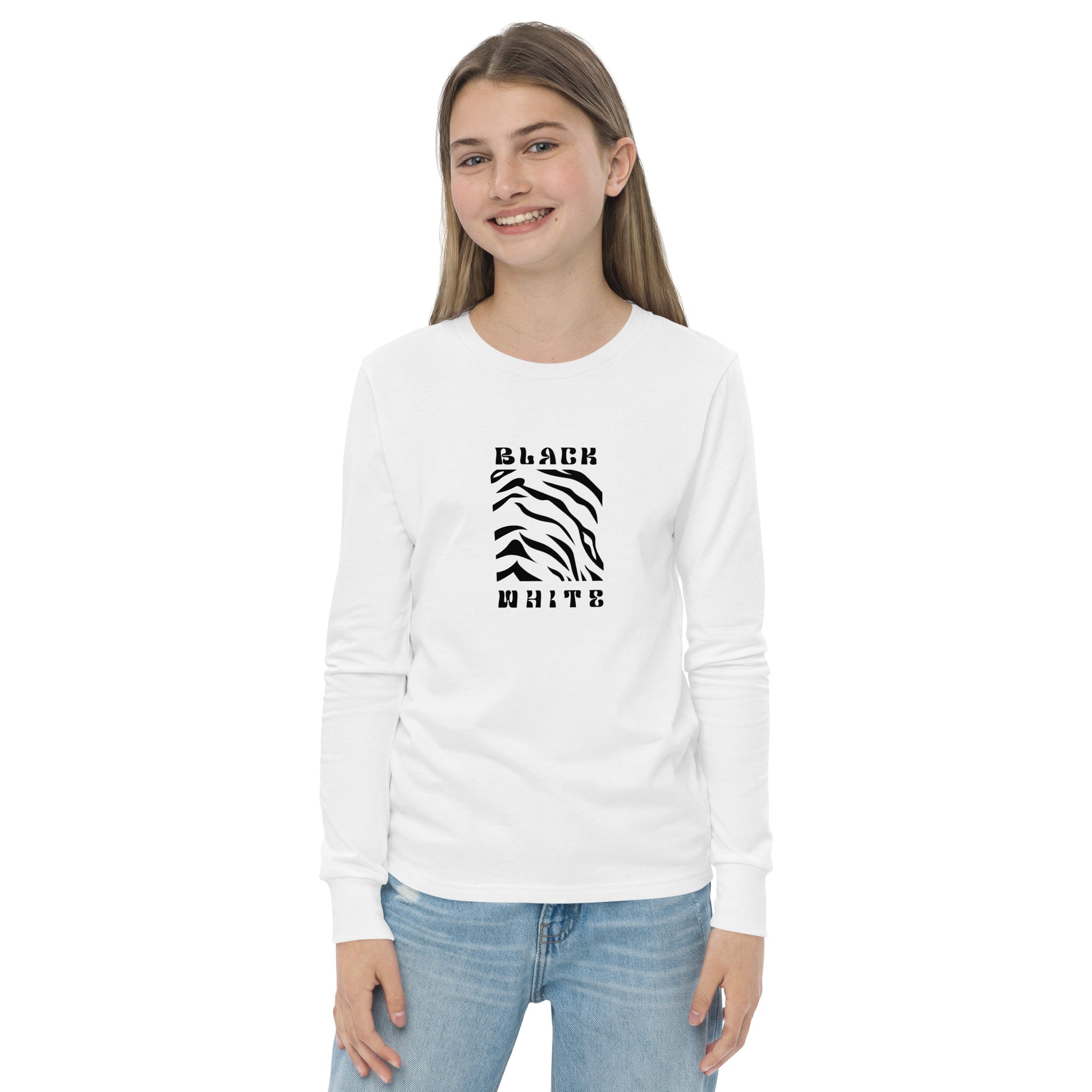 Opulent Onyx Tiger Kid's Long Sleeve Shirt - FLAKOUT