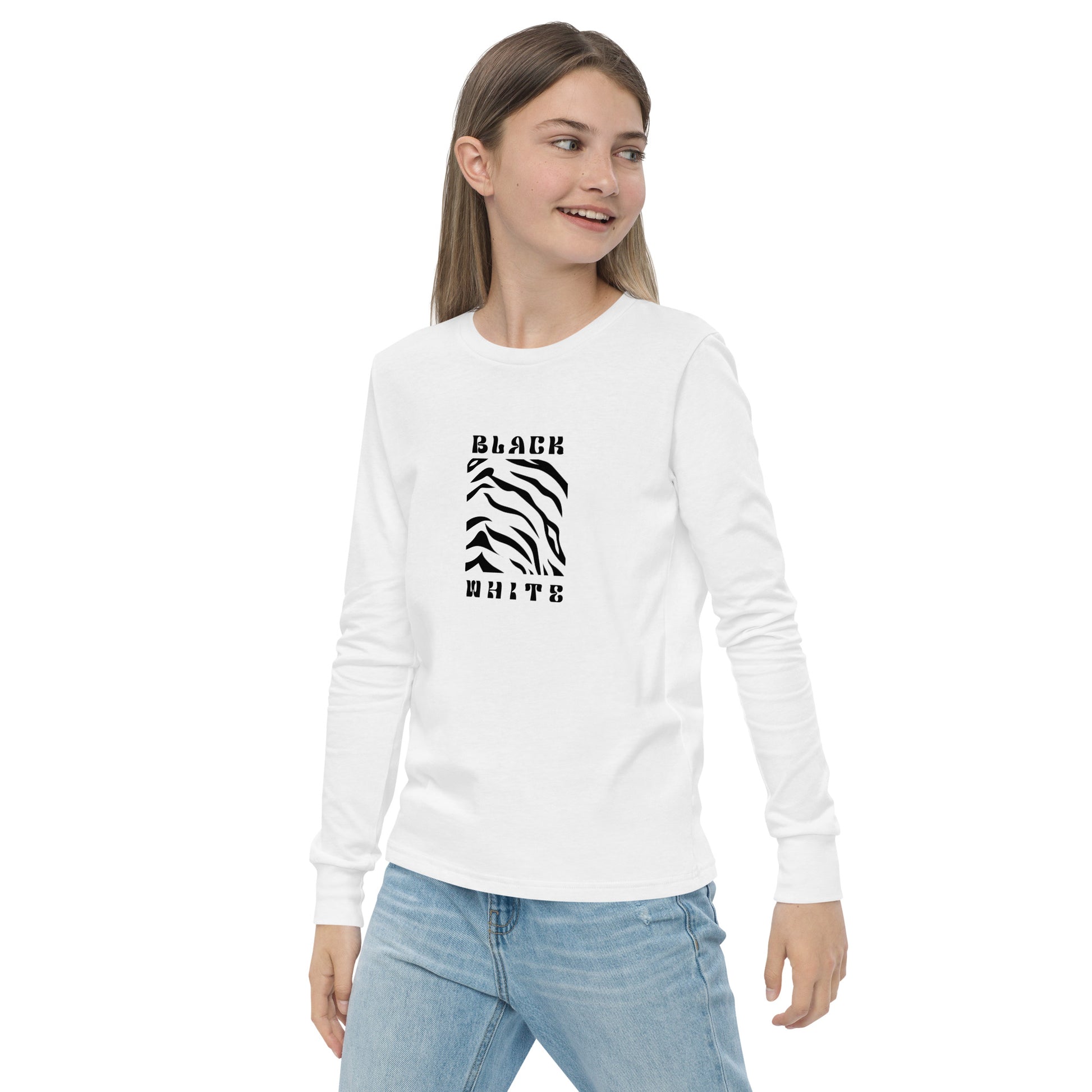 Opulent Onyx Tiger Kid's Long Sleeve Shirt - FLAKOUT